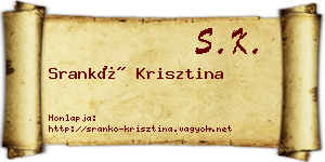 Srankó Krisztina névjegykártya