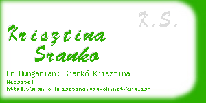 krisztina sranko business card