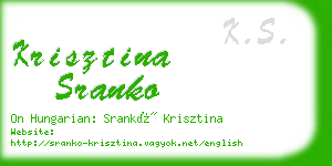 krisztina sranko business card